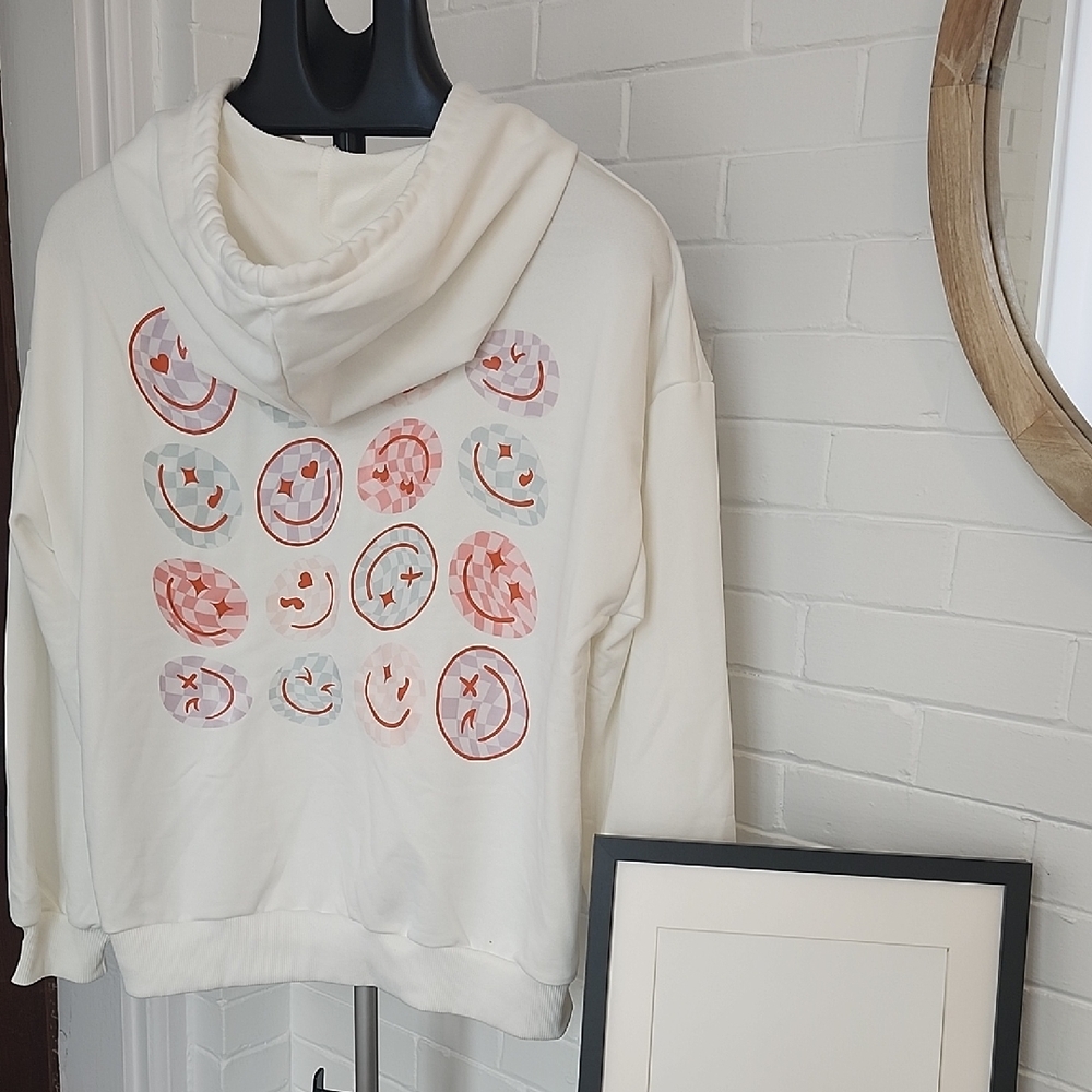 Graphic Smiley Hoody, Xs